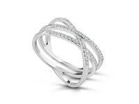 Ring PG Gioielli Woman Saturn in White Gold Diamante 0.18 Ct ANSATURN/7 - ANSATURN/7